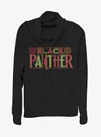 Marvel Black Panther Home Town Logo Cowlneck Long-Sleeve Womens Top