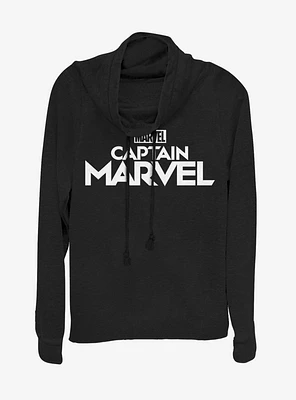 Marvel Captain Plain Logo Cowlneck Long-Sleeve Womens Top