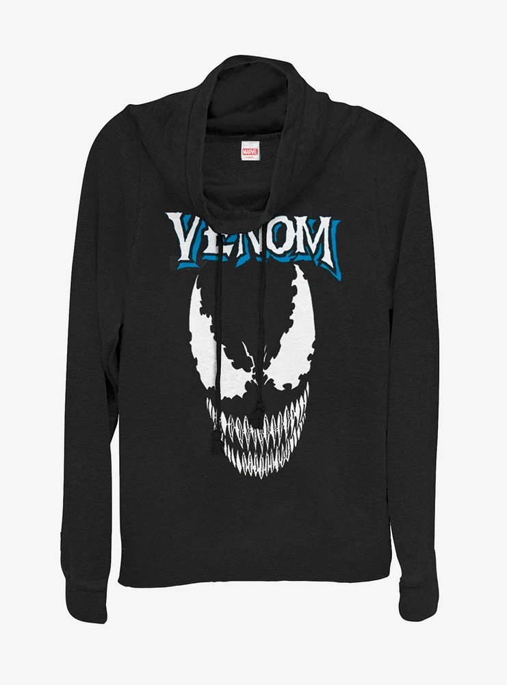 Marvel Venom Crest Cowlneck Long-Sleeve Womens Top