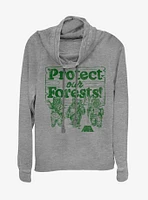 Star Wars Protect our Forests Cowlneck Long-Sleeve Womens Top