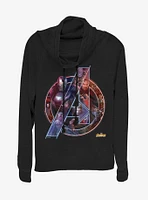 Marvel Avengers Team Neon Cowlneck Long-Sleeve Womens Top