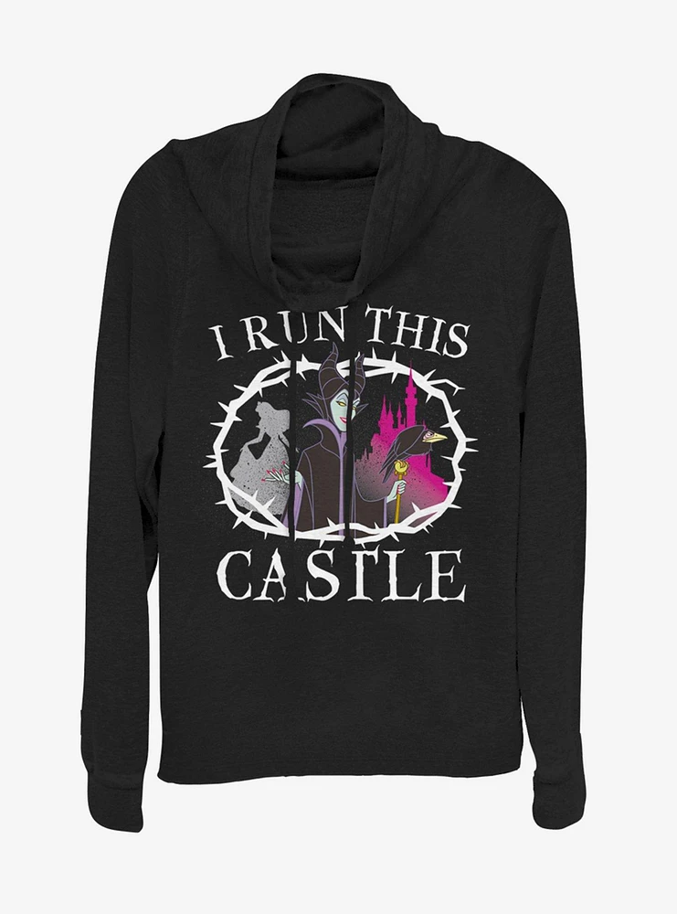 Disney Princess I Run This Castle Cowlneck Long-Sleeve Womens Top