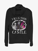 Disney Princess I Run This Castle Cowlneck Long-Sleeve Womens Top