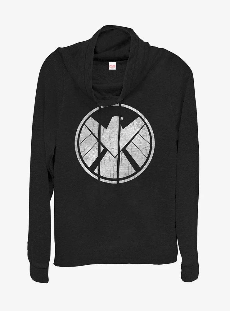 Marvel Avengers Shield Cowlneck Long-Sleeve Womens Top