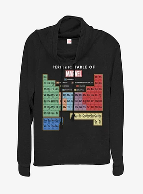 Marvel Periodic Table Cowlneck Long-Sleeve Womens Top