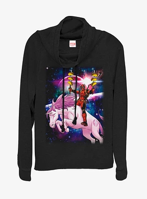 Marvel Deadpool Taco Unicorn Cowlneck Long-Sleeve Womens Top