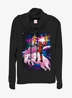 Marvel Deadpool Taco Unicorn Cowlneck Long-Sleeve Womens Top