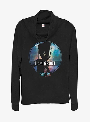 Marvel Guardians of the Galaxy Star Groot Cowlneck Long-Sleeve Womens Top