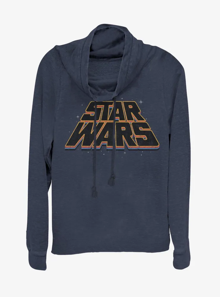 Star Wars Slanty Logos Cowlneck Long-Sleeve Womens Top