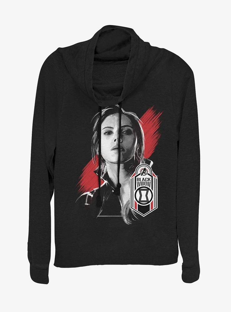 Marvel Avengers: Endgame Widow Tag Cowlneck Long-Sleeve Womens Top