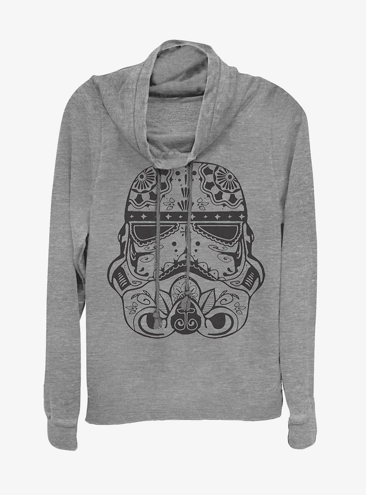 Star Wars Sugar Skull Troop Cowlneck Long-Sleeve Womens Top