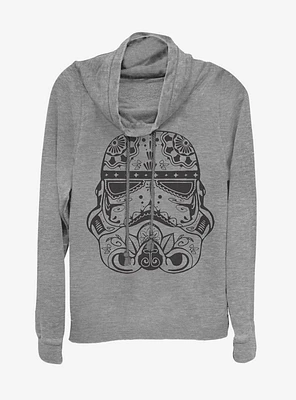 Star Wars Sugar Skull Troop Cowlneck Long-Sleeve Womens Top