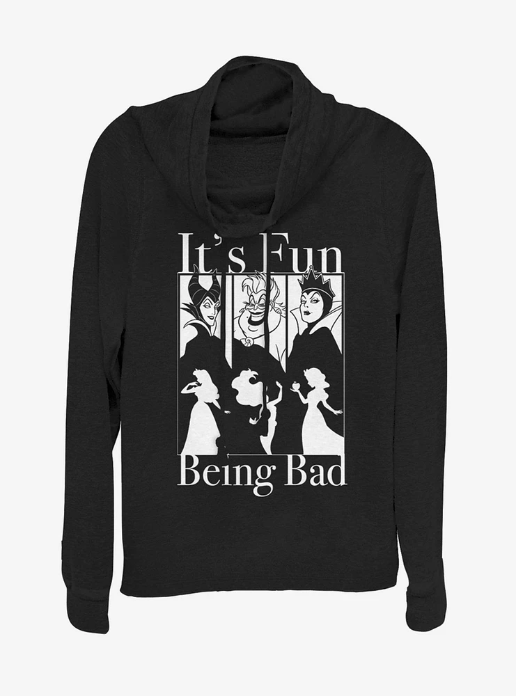 Disney Princess Villains Bad Fun Cowlneck Long-Sleeve Womens Top