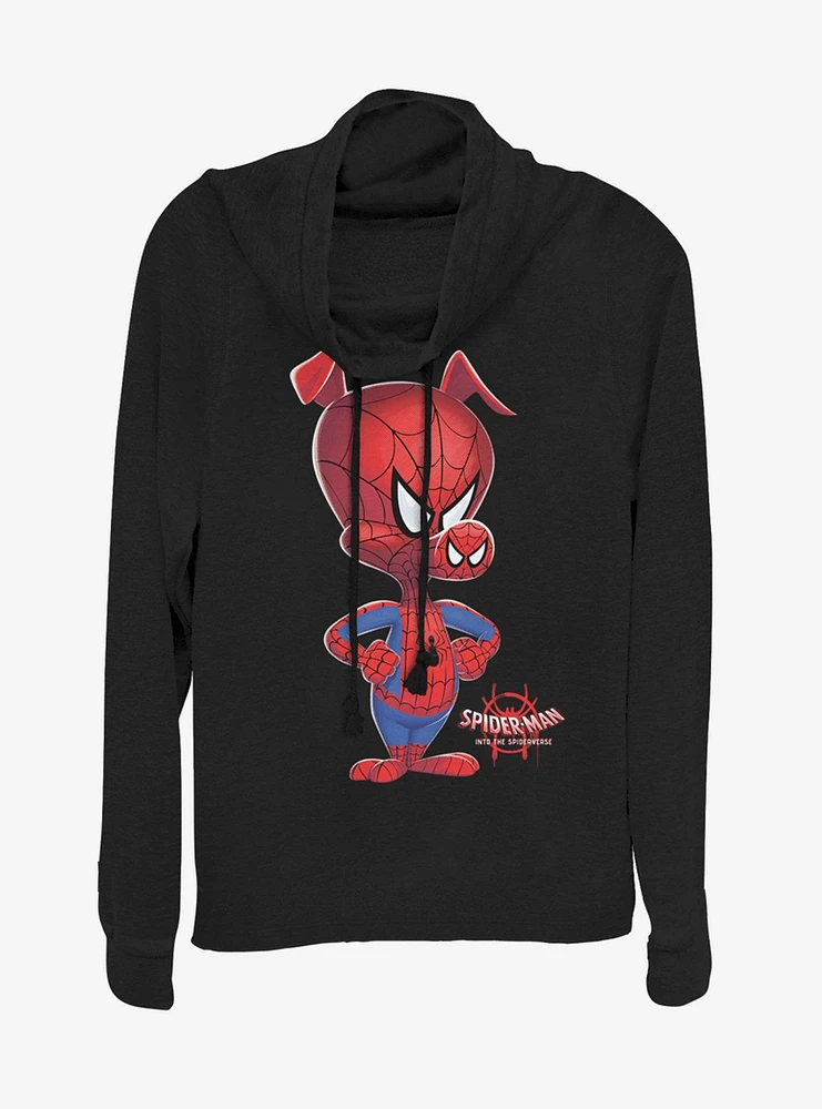 Marvel Spiderman Big Ham Cowlneck Long-Sleeve Womens Top