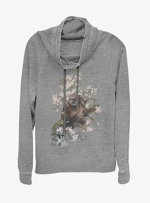 Star Wars Ewok the Flowers Cowlneck Long-Sleeve Womens Top