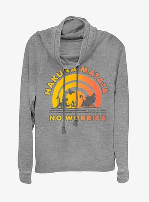 Disney The Lion King No Worries Cowlneck Long-Sleeve Womens Top