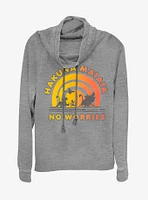 Disney The Lion King No Worries Cowlneck Long-Sleeve Womens Top