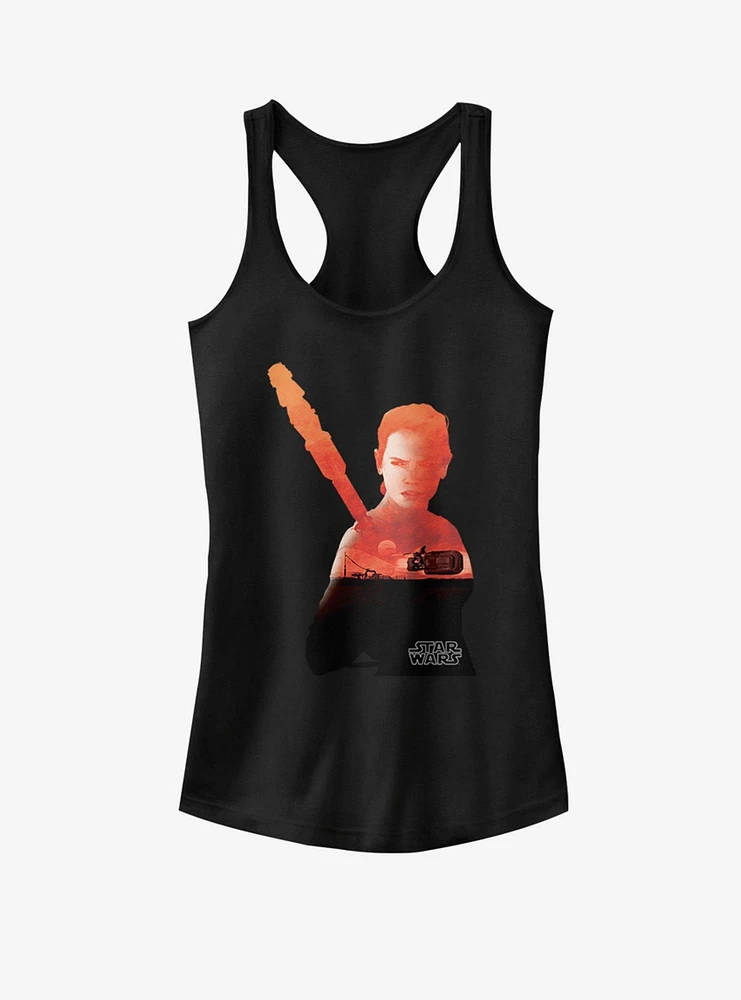 Star Wars Rey Silhouette Girls Tank