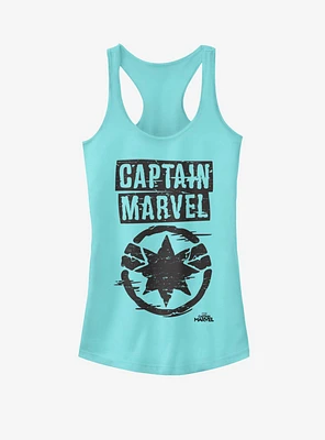 Marvel Captain Painted Logo Girls Tank