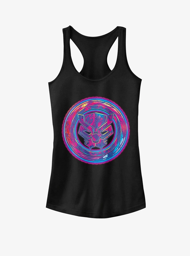 Marvel Black Panther Neon Shield Girls Tank