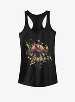 Marvel Captain Splatter Grunge Logo Girls Tank