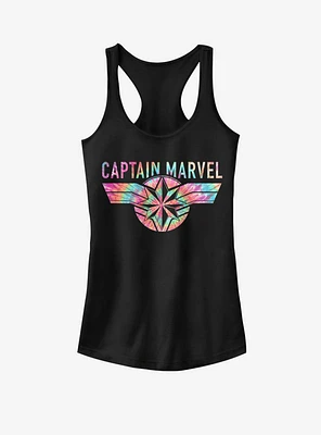 Marvel Captain Tie-Dye Logo Girls Tank