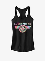 Marvel Captain Tie-Dye Logo Girls Tank