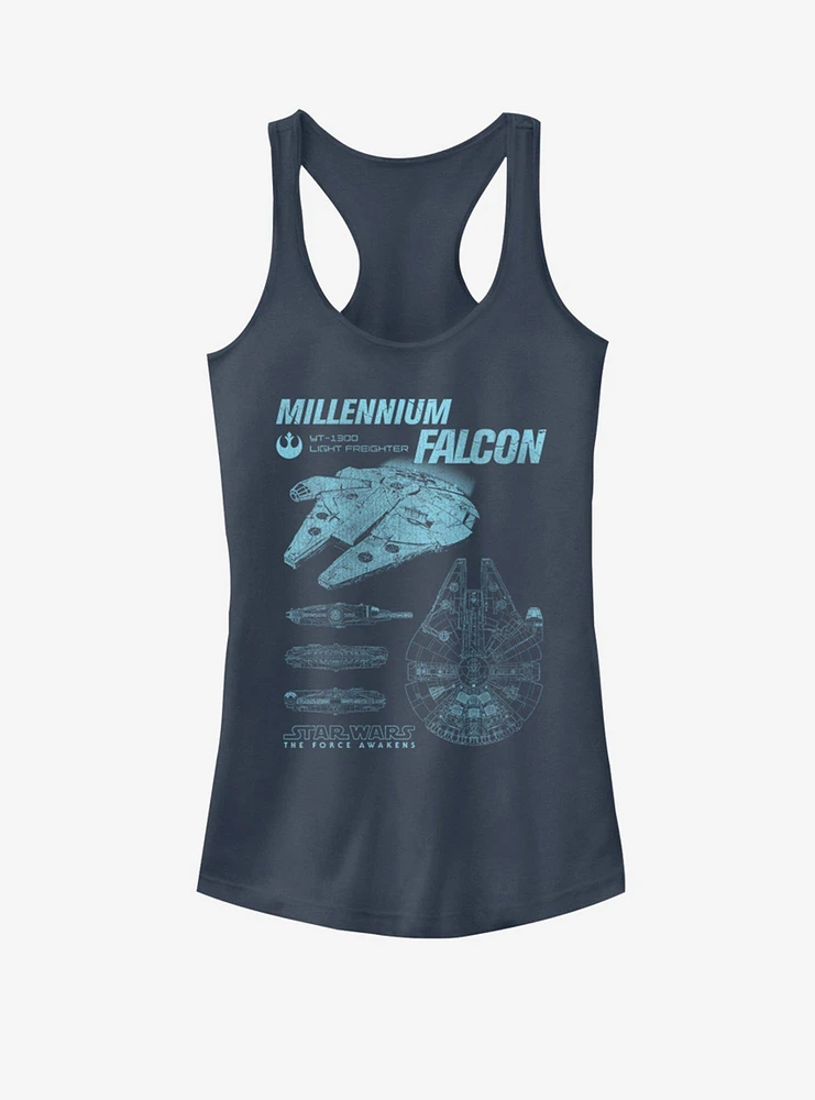 Star Wars Falcon Flies Girls Tank