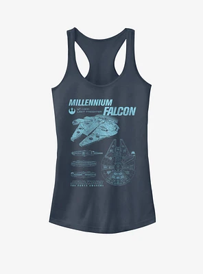 Star Wars Falcon Flies Girls Tank