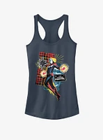 Marvel Captain 90's Grunge Patch Girls Tank