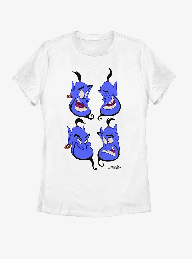 Disney Aladdin Genie Faces Womens T-Shirt