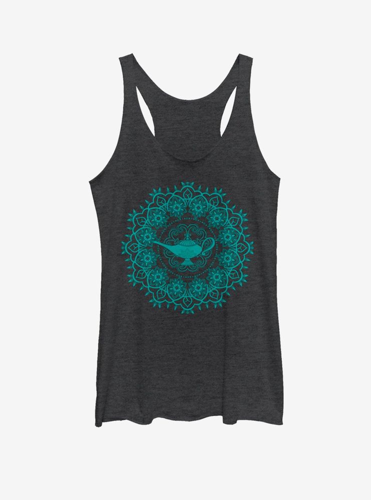 Disney Aladdin Lamp Mandala - Teal Ink Womens Tank Top