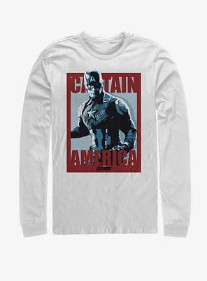 Marvel Avengers: Endgame Captain America Poster Long-Sleeve T-Shirt