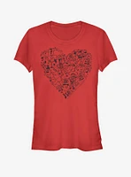 Disney Pixar Toy Story Group Doodle Heart Girls T-Shirt