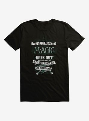 Harry Potter BW Wands Out Quote T-Shirt