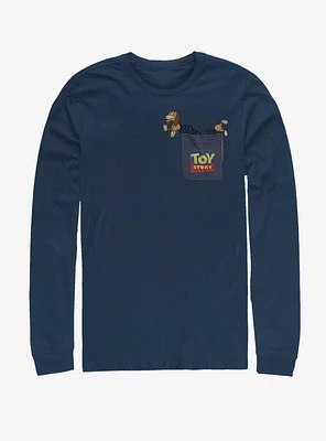 Disney Pixar Toy Story Slinky Dog Faux Pocket Long-Sleeve T-Shirt