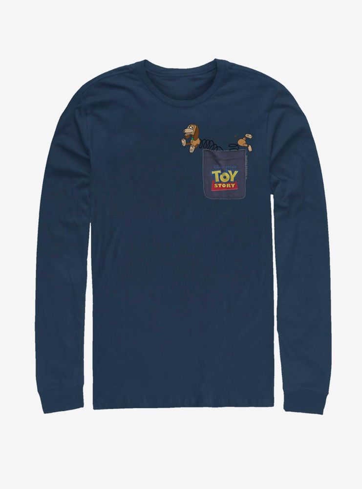 Disney Pixar Toy Story Slinky Dog Faux Pocket Long Sleeve T-Shirt