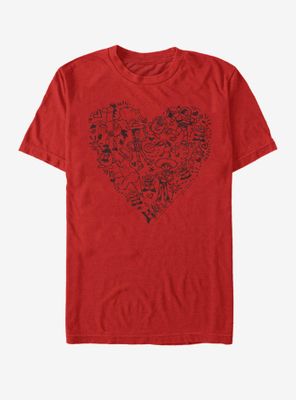 Disney Pixar Toy Story Group Doodle Heart T-Shirt
