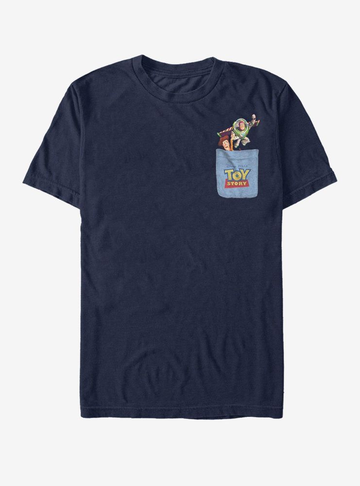 Disney Pixar Toy Story Buzz Woody Faux Pocket T-Shirt