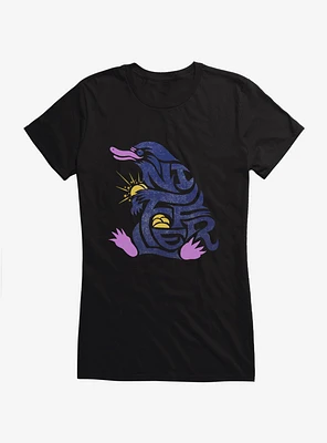 Fantastic Beasts Niffler Word Art Girls T-Shirt