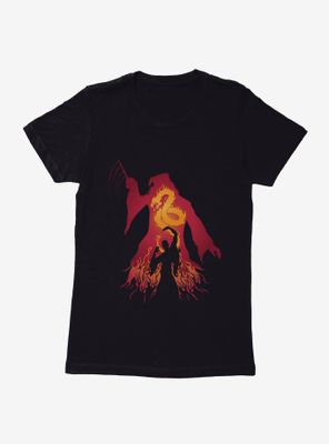 Harry Potter Dumbledore Fire Silhouette Womens T-Shirt