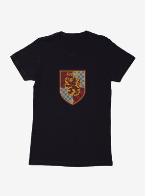 Harry Potter Gryffindor Checkered Shield Womens T-Shirt