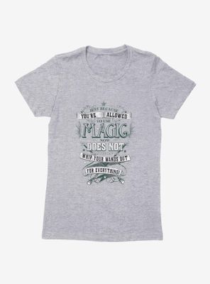 Harry Potter BW Wands Out Quote Womens T-Shirt