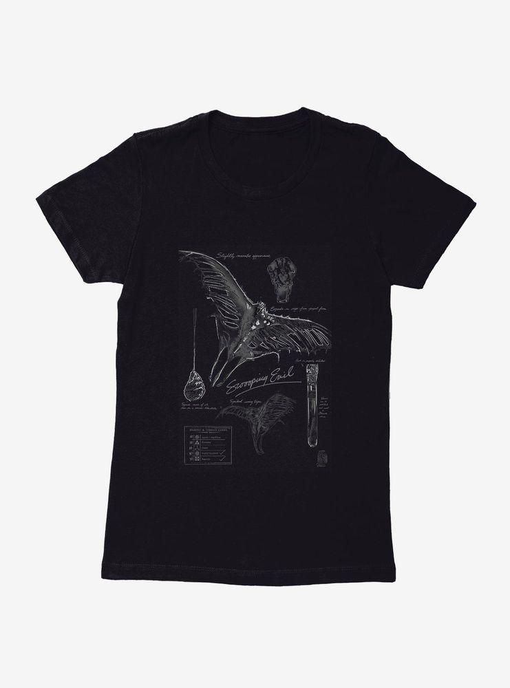 Fantastic Beasts Swooping Evil Sketches Womens T-Shirt