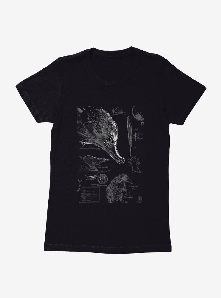 Fantastic Beasts Niffler Sketches Womens T-Shirt