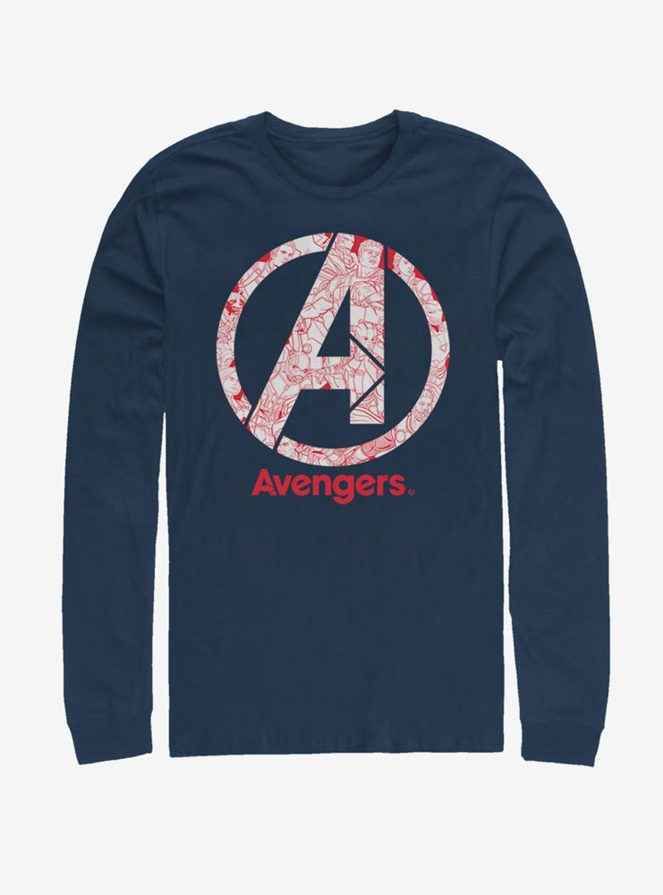 Marvel Avengers: Endgame Line Art Logo Long Sleeve T-Shirt