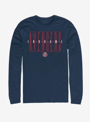 Marvel Avengers: Endgame Strikethrough Text Long Sleeve T-Shirt