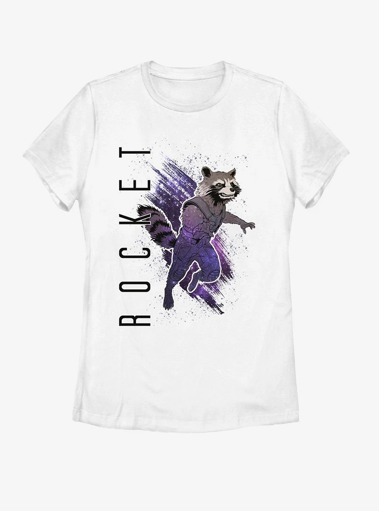 Marvel Avengers: Endgame Rocket Painted Womens T-Shirt