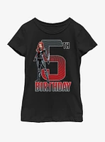 Marvel Black Widow 5th Bday Youth Girls T-Shirt