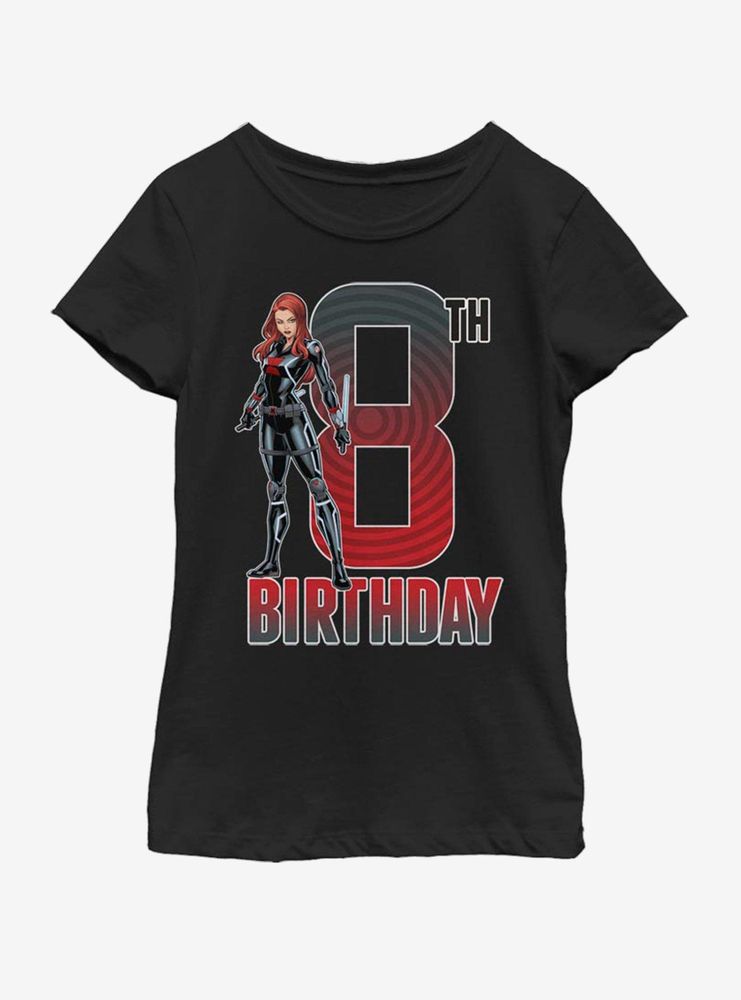 Marvel Black Widow 8th Bday Youth Girls T-Shirt